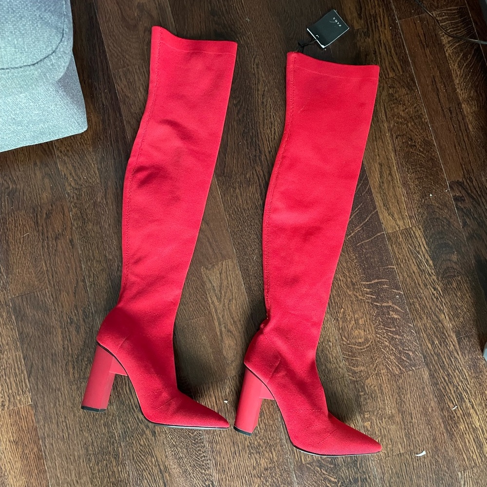 Zara Over the knee sock boots with tags